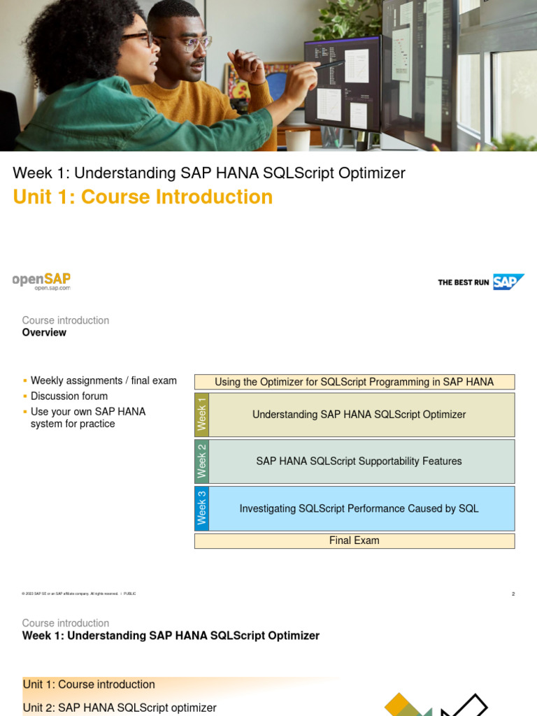 openSAP Hanasql2 Week 1 All Slides | PDF | Parameter (Computer ...