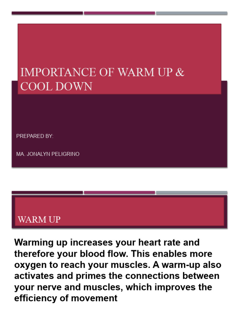 Benefits of Warm-Up and Cool Down | PDF | Heart | Human Anatomy