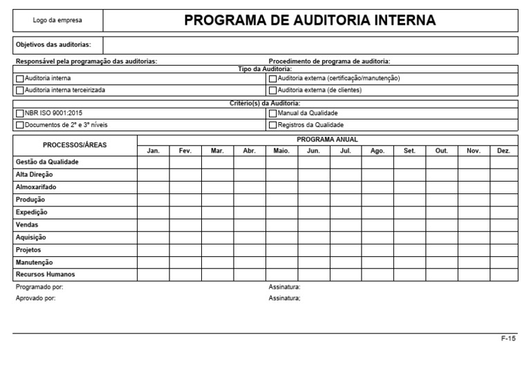 Programa de Auditoria Interna 2023 | PDF