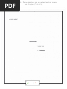 Assignment Canonization As A Metaphysical Poem - Compress