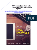Instant Download Ebook PDF Essay Essentials With Readings Canadian Edition by Rhonda Dynes PDF Scribd