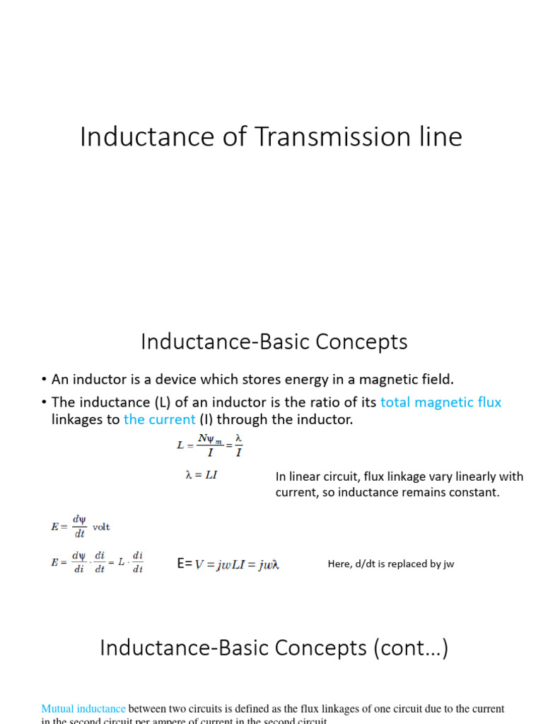 Inductance of Transmission Line | PDF | Teaching Methods & Materials ...