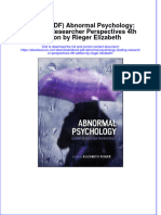 Instant Download Ebook PDF Abnormal Psychology Leading Researcher Perspectives 4th Edition by Rieger Elizabeth PDF Scribd