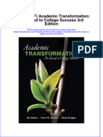 Instant Download Ebook PDF Academic Transformation The Road To College Success 3rd Edition PDF Scribd