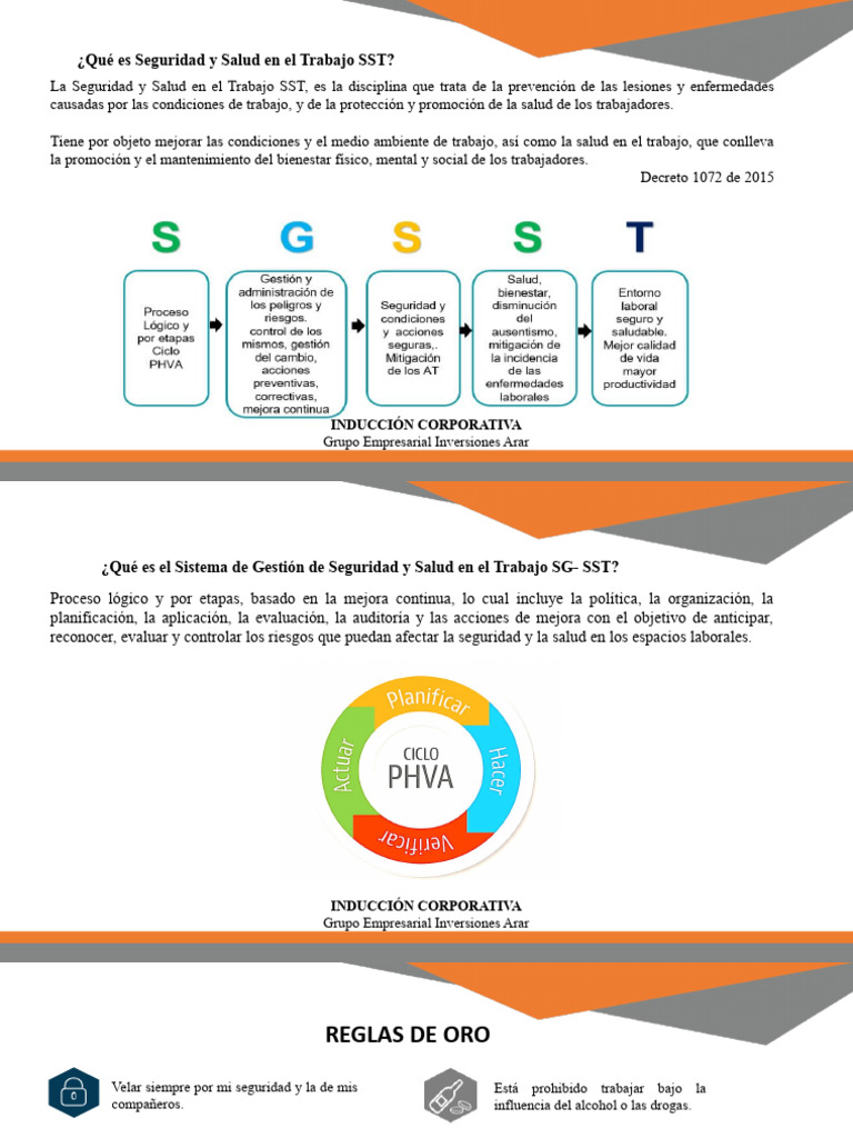 Induccion Sst Pdf Seguridad Y Salud Ocupacional