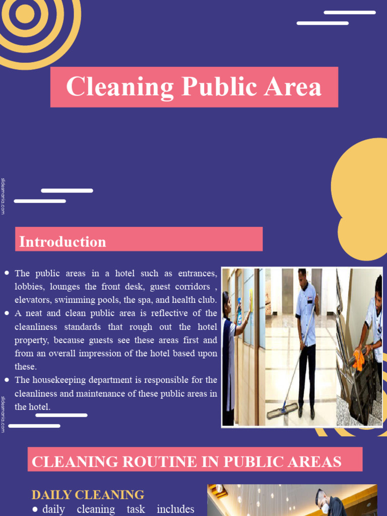 Hotel Public Area Cleaning Guide | PDF | Bathroom | Public Toilet