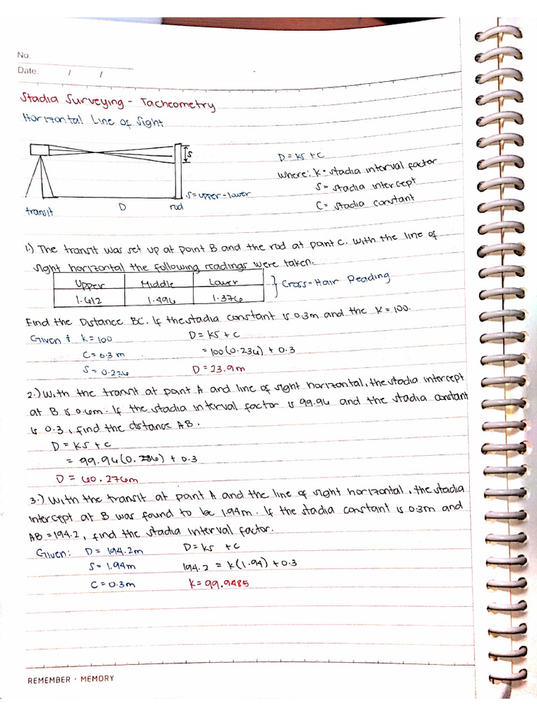 Stadia Surveying Tacheometry PDF