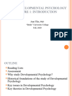 Developmental Psychology - Introduction To Developmental Psychology - Lecture 1