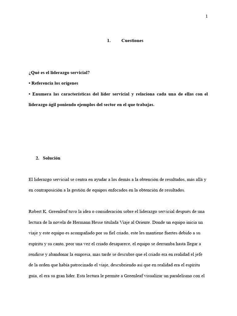 Liderazgo Servicial y Ágil: Claves y Ejemplos | PDF