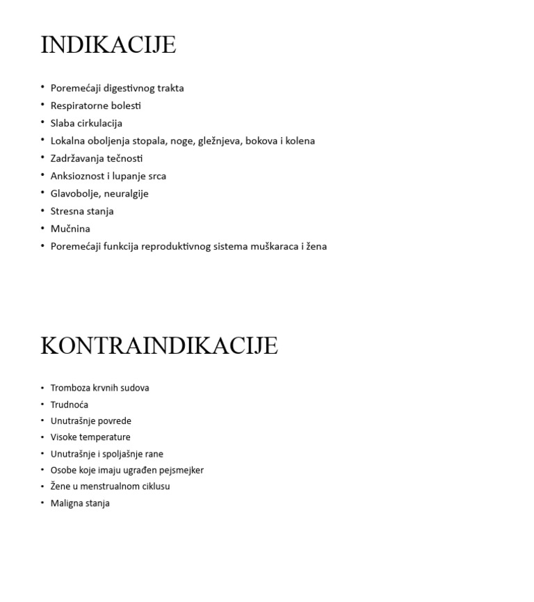 Indikacije I Kontraindikacije PDF