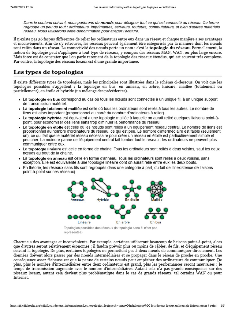 Topologies des Réseaux Informatiques | PDF | Topologie de réseau ...