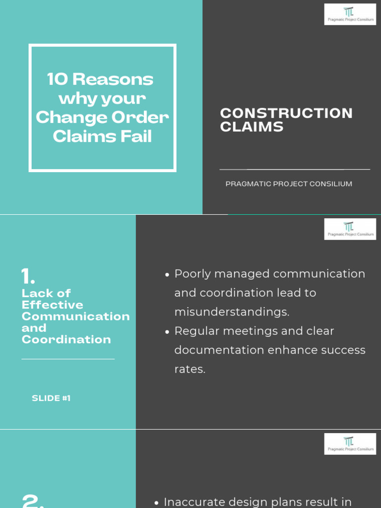 10 reasons why change order claims fail pdf business
