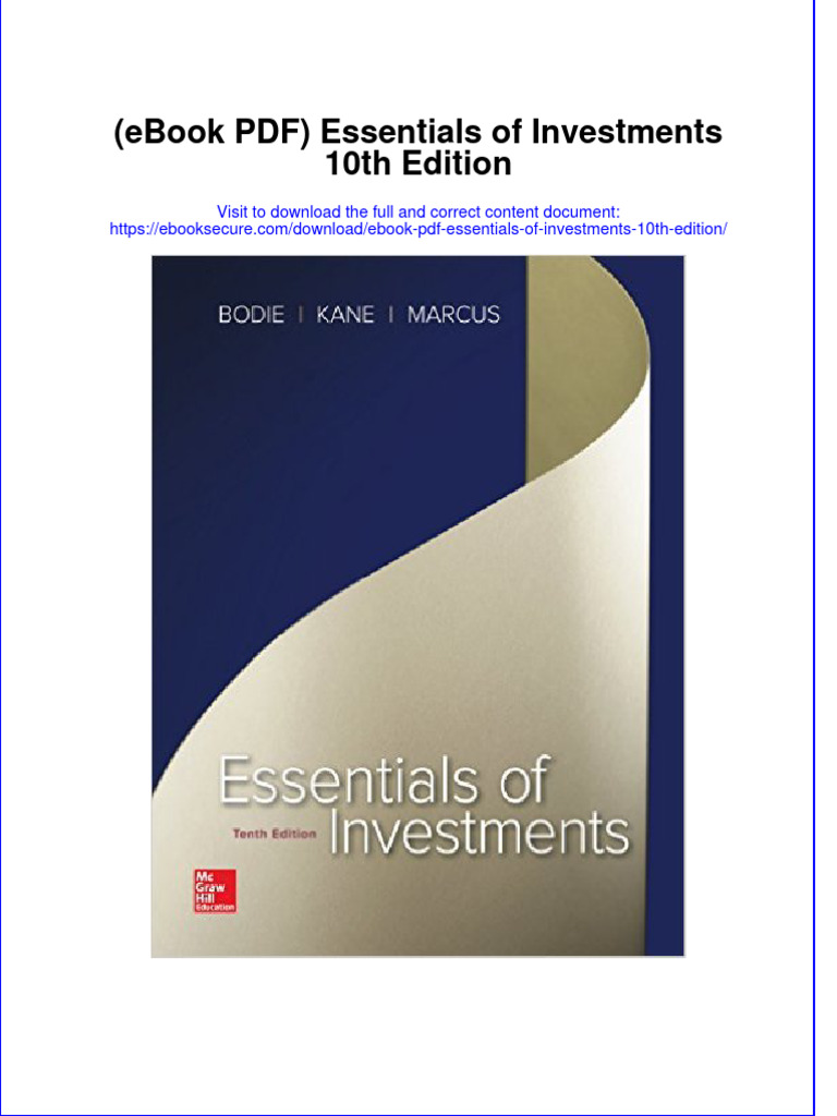 Instant Download Ebook PDF Essentials of Investments 10th Edition PDF