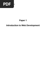 Paper 1 - Introduction To Web Development