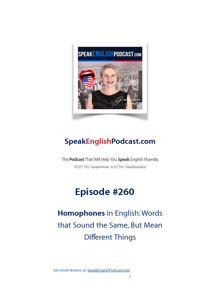 English Homophones Explained | PDF | English Language | Linguistics