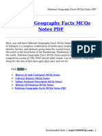 Pakistan Geography Facts MCQs Notes PDF