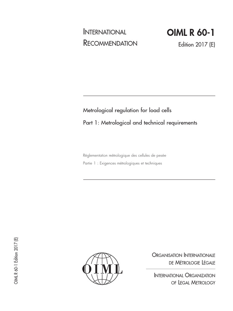 OIML R 60-1: Load Cell Standards | PDF | Electrical Engineering ...