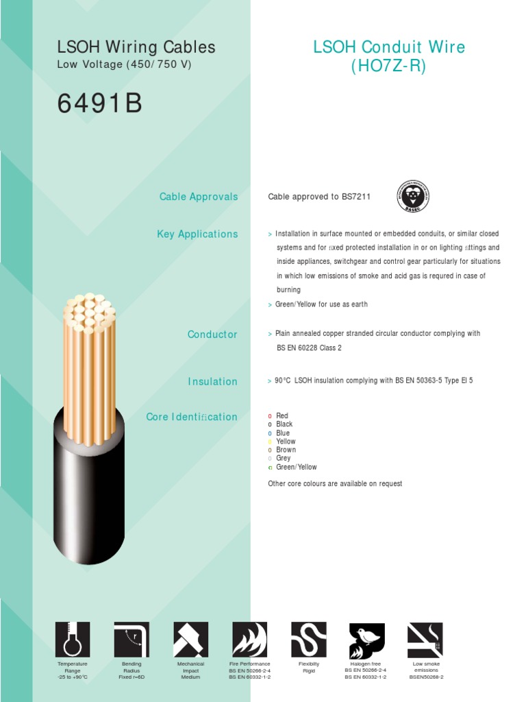 BS7211 LSOH Cable Specifications | PDF | Components | Electromagnetism