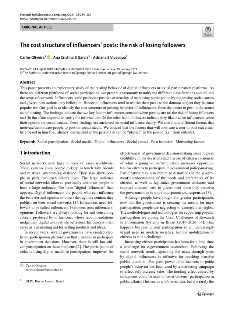 the-cost-structure-of-in-uencers-posts-the-risk-of-losing-followers