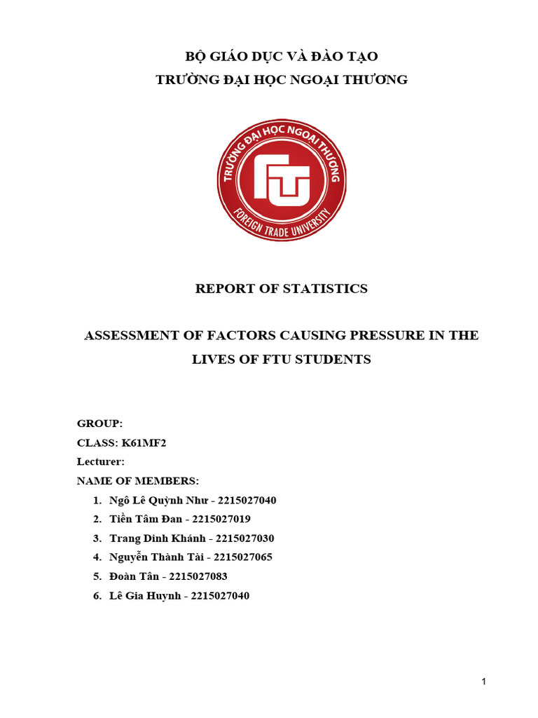 Final Report of Statistics | PDF