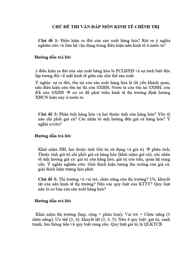 CHỦ ĐỀ THI KTCT mới | PDF
