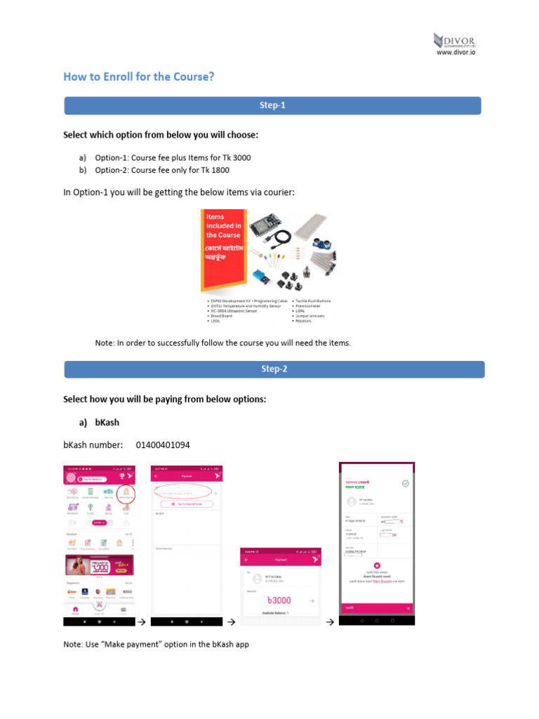 How To Enroll For The Course Pdf