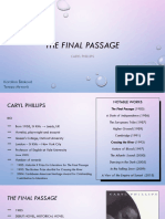 The Final Passage (Caryl Phillips) - Presentation