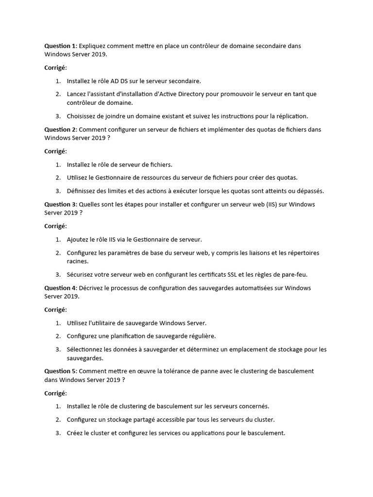 Configuration avancée de Windows Server 2019 | PDF | Finance et gestion ...