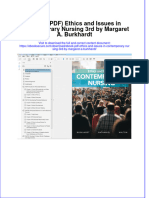 (Ebook PDF) Ethics and Issues in Contemporary Nursing 3Rd by Margaret A. Burkhardt
