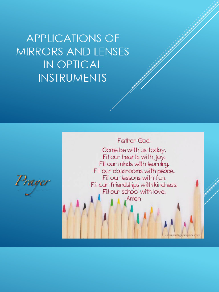 APPLICATIONSOFMIRRORSANDLENSESpdf PDF Optics Mirror