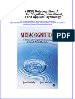Full Download Ebook Ebook PDF Metacognition A Textbook For Cognitive Educational Lifespan and Applied Psychology PDF