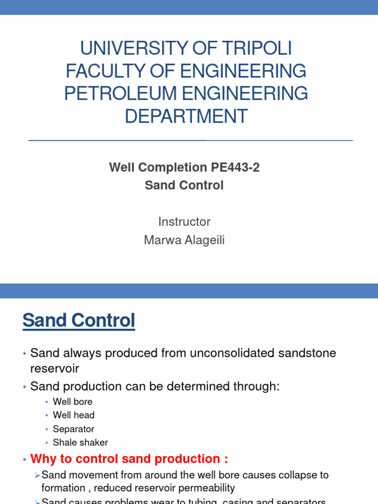 Sand Control Design for Oil Wells | PDF | Sand | Petroleum Reservoir