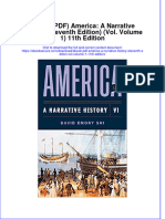 Instant Download Ebook PDF America A Narrative History Eleventh Edition Vol Volume 1 11th Edition PDF Scribd
