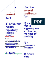 Present Simple Vs Present Cont