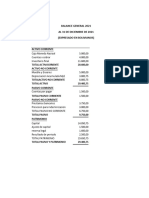 Balance General 2021 Al 31 de Diciembre de 2021 (Expresado en Bolivianos)