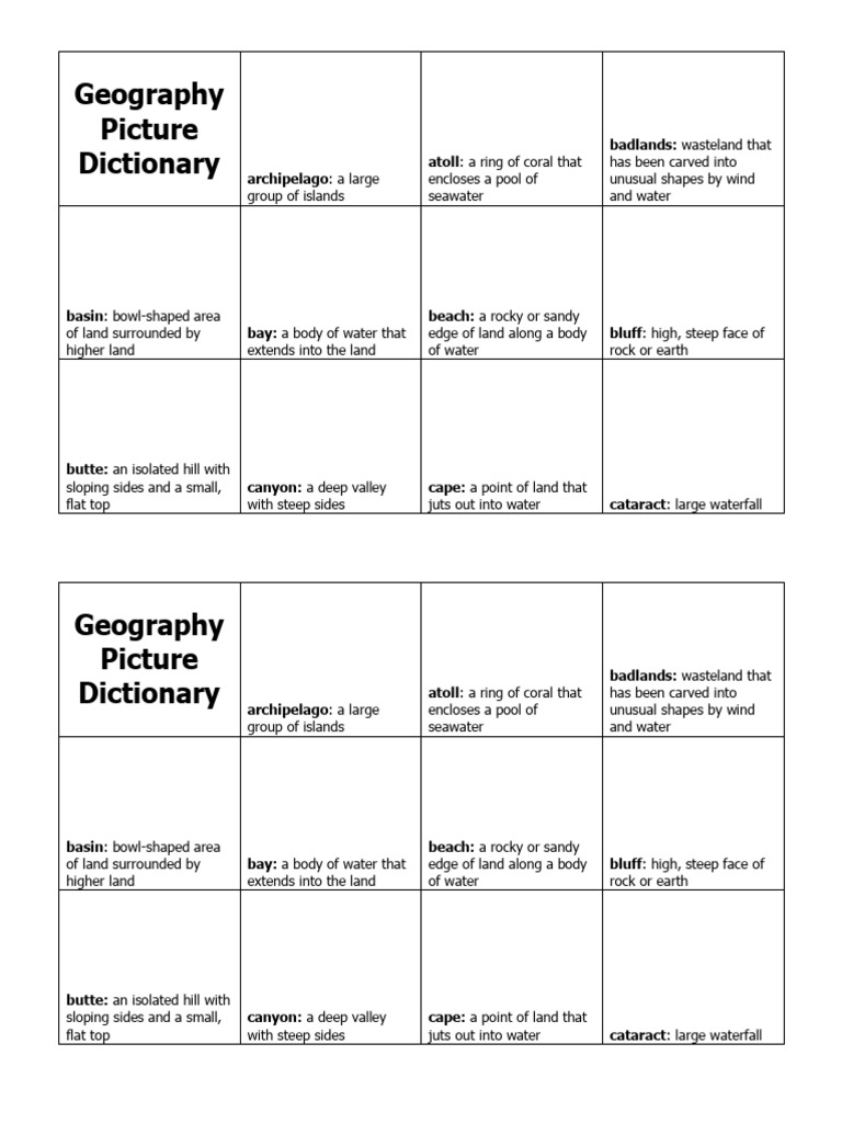 Geography Dictionary PDF River Sea