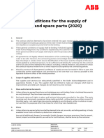 General Conditions For The Supply of Machinery and Spare Parts (2020)