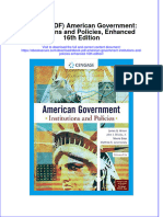 Instant Download Ebook PDF American Government Institutions and Policies Enhanced 16th Edition PDF Scribd