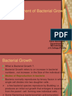 Measurement of Bacterial Growth: Speaker Ratul Mukherjee Department of Microbiology, J.K.College, Purulia