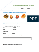 Prueba Informal de Lenguaje y Matematicas Primer Ano Basico