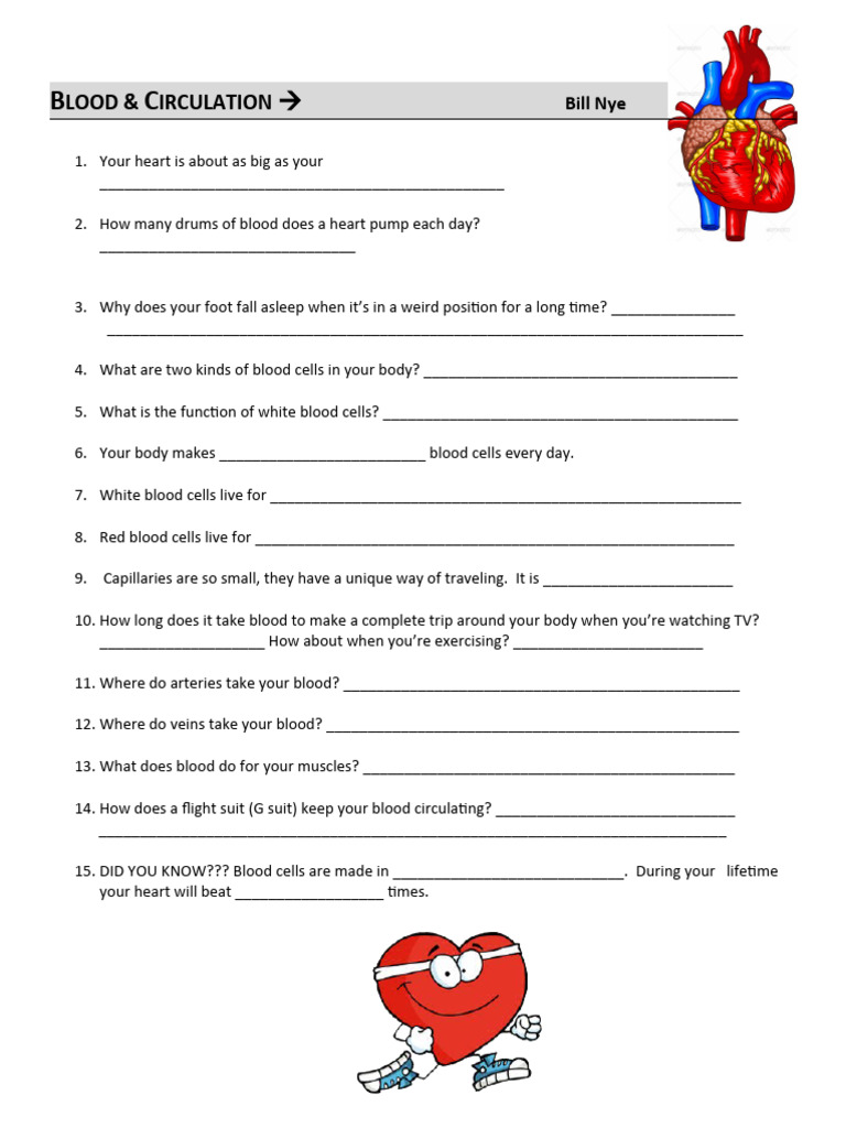 13 VIDEO Blood and Circ Bill Nye | PDF, image size:768x1024