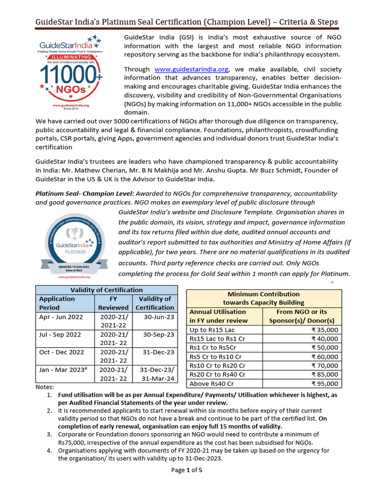 Criteria List of Docs Forgs I Platinum Certification | PDF | Non ...