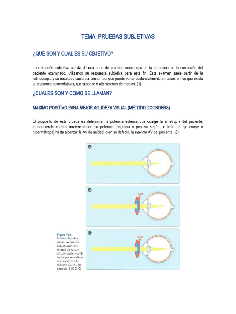 Pruebas Subjetivas en Optometría | PDF