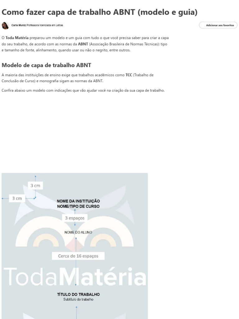 Guia para Capa de Trabalho ABNT | PDF | Arial