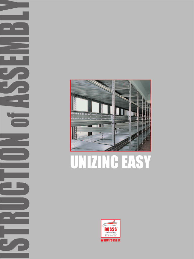 Unizinc Easy Shelving Assembly Guide | PDF | Screw | Door