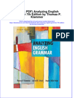 Instant Download Ebook PDF Analyzing English Grammar 7th Edition by Thomas P Klammer PDF Scribd
