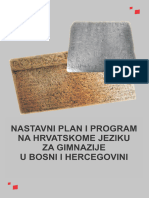 Nastavni Plan I Program Na Hrvatskome Jeziku Za Gimnazije U Bosni I Hercegovini