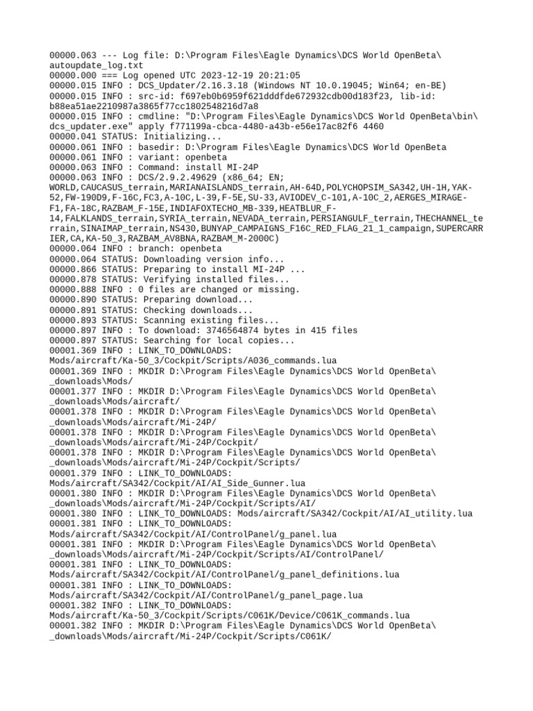 DCS World MI-24P Installation Log | PDF | Software | Computing