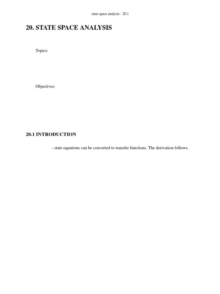 State Space Analysis | PDF