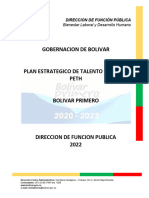 Plan Estrategico de Talento Humano - Peth 2022 PDF